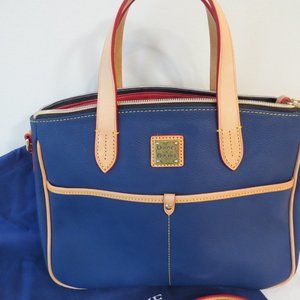 NEW BLUE Dooney & Bourke Small Daniela Pebble Leather Satchel with dust cover